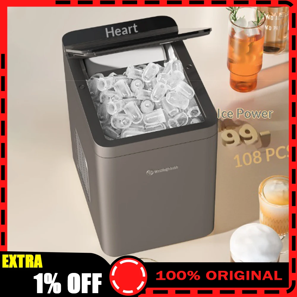 Westinghouse WH-15A Ice Machine Three-Layer Lock Cooling UV Sterilization Desktop Ice Maker Full Touch Screen Control For Gifts