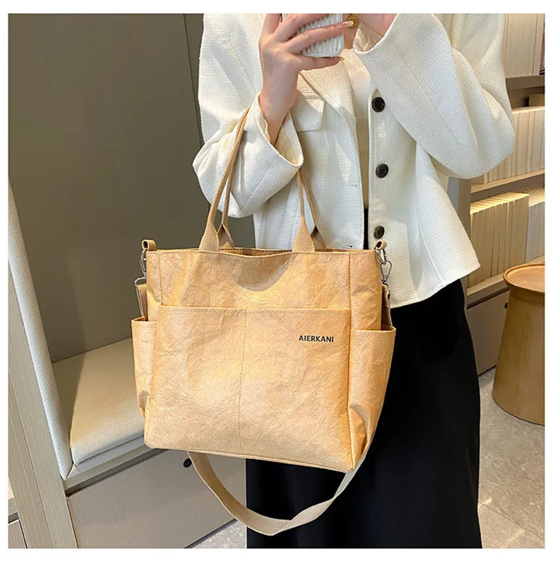 Women's Tyvek Shoulder Bag Fashion Crossbody Handbag Retro Large Capacity Bag Multi Pocket Zipper Casual Tote Bags Designer Bag