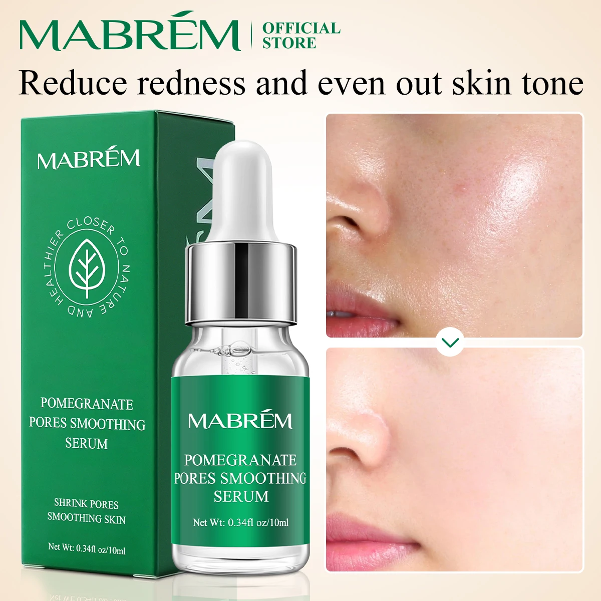 

MABREM Pomegranate Fine Pores Face Serum Whitening Plant Skin Care Anti-Aging Anti-Wrinkle Cream Reduce Acne 10ml