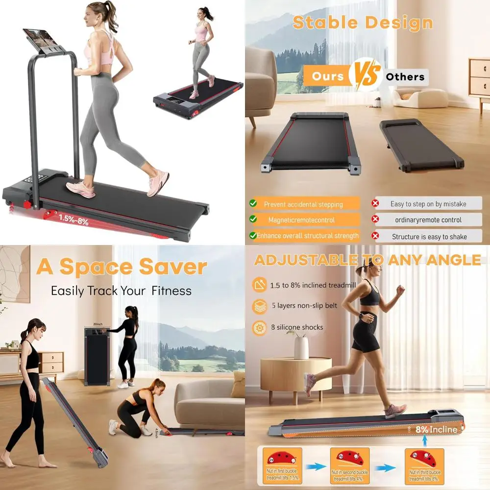 

3-in-1 Portable Desk Treadmill with Handle, Incline, Hiking Mode, 2.5HP Quiet Motor, Remote Control, LED Display