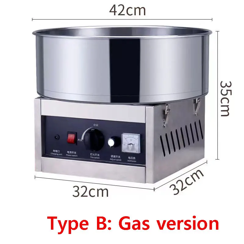 Commercial Cotton Candy Electric Gas Machine Cotton Sugar Floss Making Machine Stainless Steel Electric Candy Cotton DIY Maker