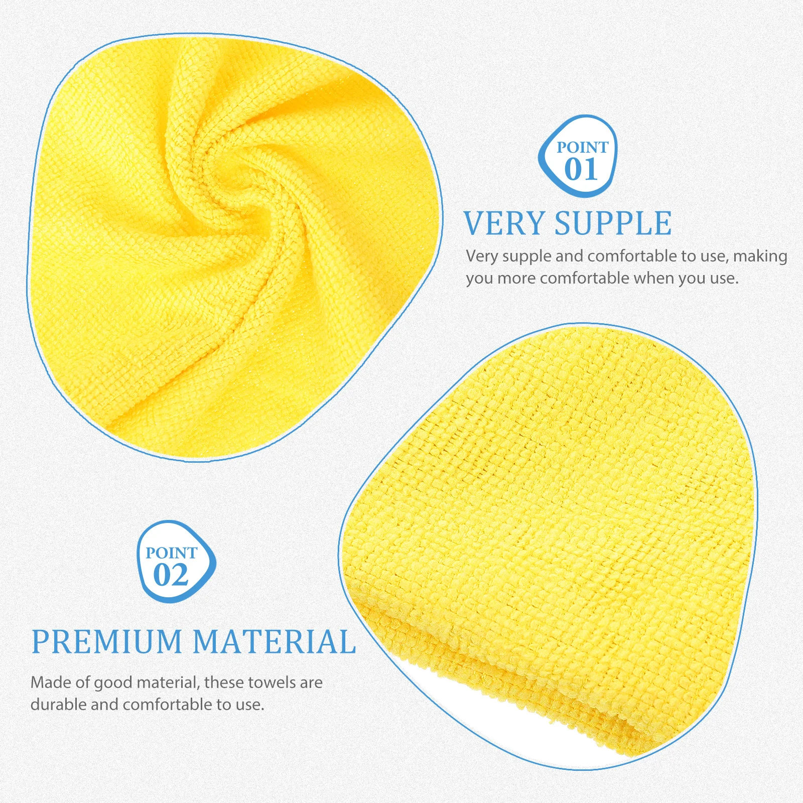 

10Pcs Super Absorbent Microfiber for Kitchen Bath Multiuse Durable Wiping Cloths Dish Towels Duster Cloth