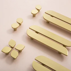 MFYS Creative Handles for Furniture Gold Light Luxury Wardrobe Pulls Simple Solid Brass Cabinet Handle Cupboard Door Knobs