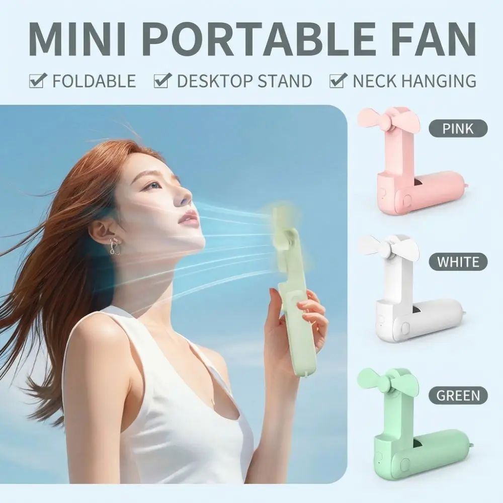 3 IN 1 Handheld Mini Fan 3 Gears 1500 MAh Folding Flashlight Fan USB Rechargeable Lightweight Pocket Silent Fan Summer Outdoor