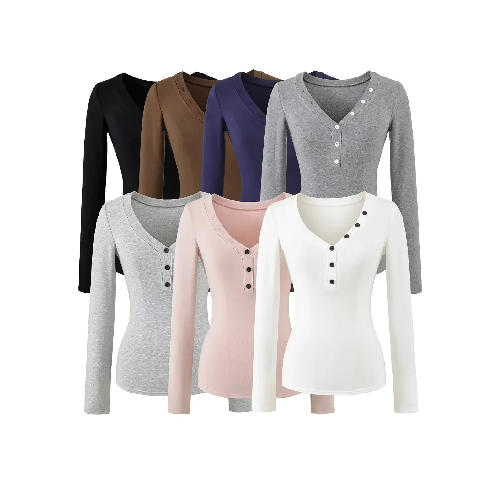 Pure Desire Hot Girl V-Neck Long Sleeve T-Shirt Women Cashmere Wear Slim V-Neck Tight-Fitting Body-Shaping For Woman Casual WU2C