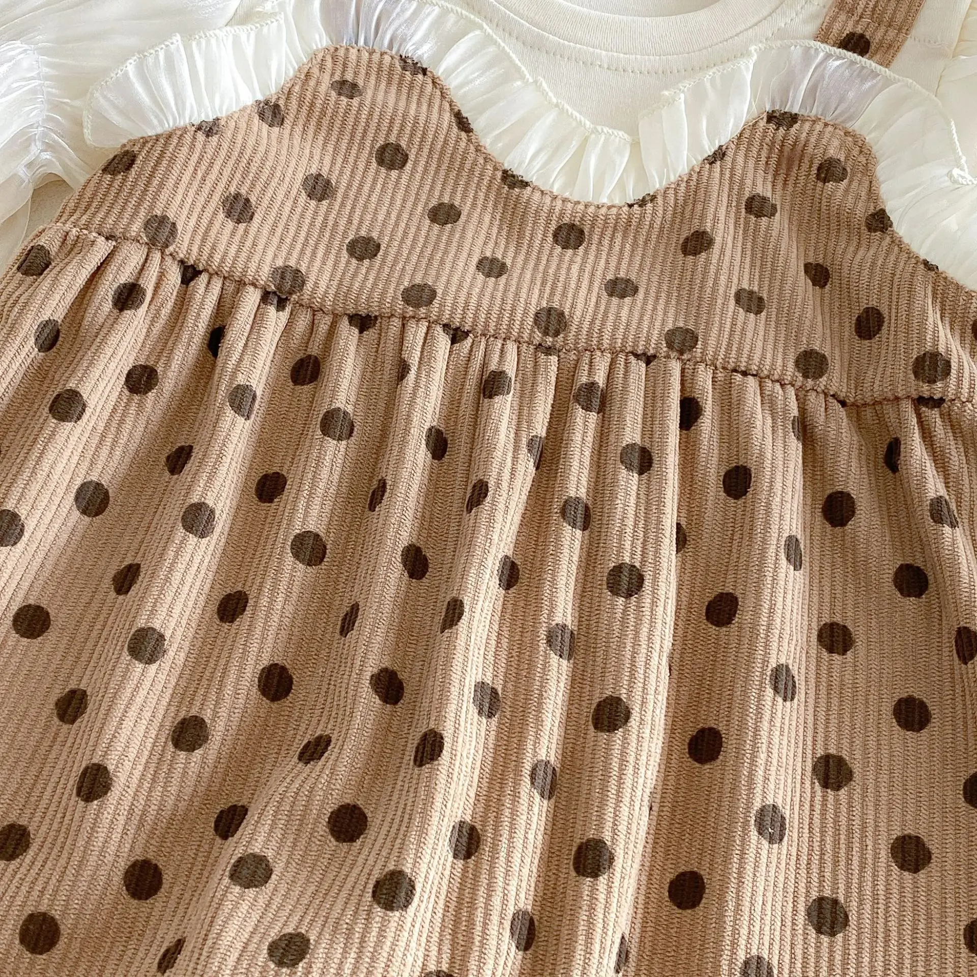 2026 New Autumn Girls Long Sleeve Polka Dot Dress | Toddler Mock Layer Tunic Dress | Cute Spring Casual Dress