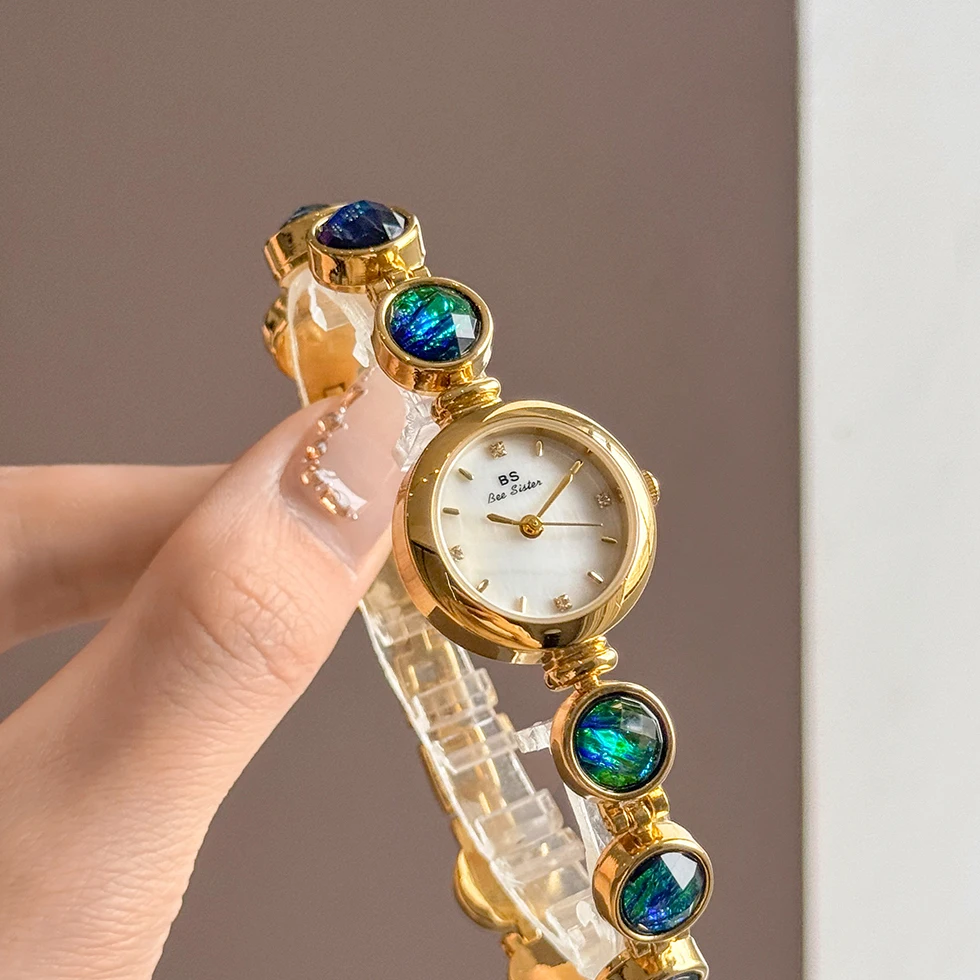 Luxury Women's Watches Green Jade Bracelet Small Dial Elegant Women Wristwatch Top Brand High Quality Quartz Ladies Watch