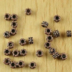 100PCS 5x3mm hole2mm antiqued copper tone round spacer beads h2145