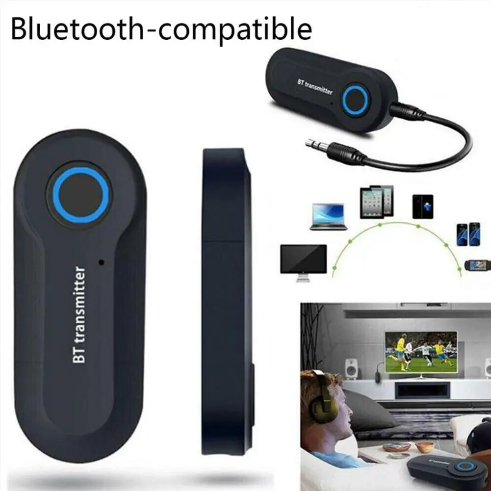 Wireless Bluetooth Transmitter 3.5mm Jack Audio Adapter Stereo Sound PC TV Headphones Converter High-Quality Audio Transmission