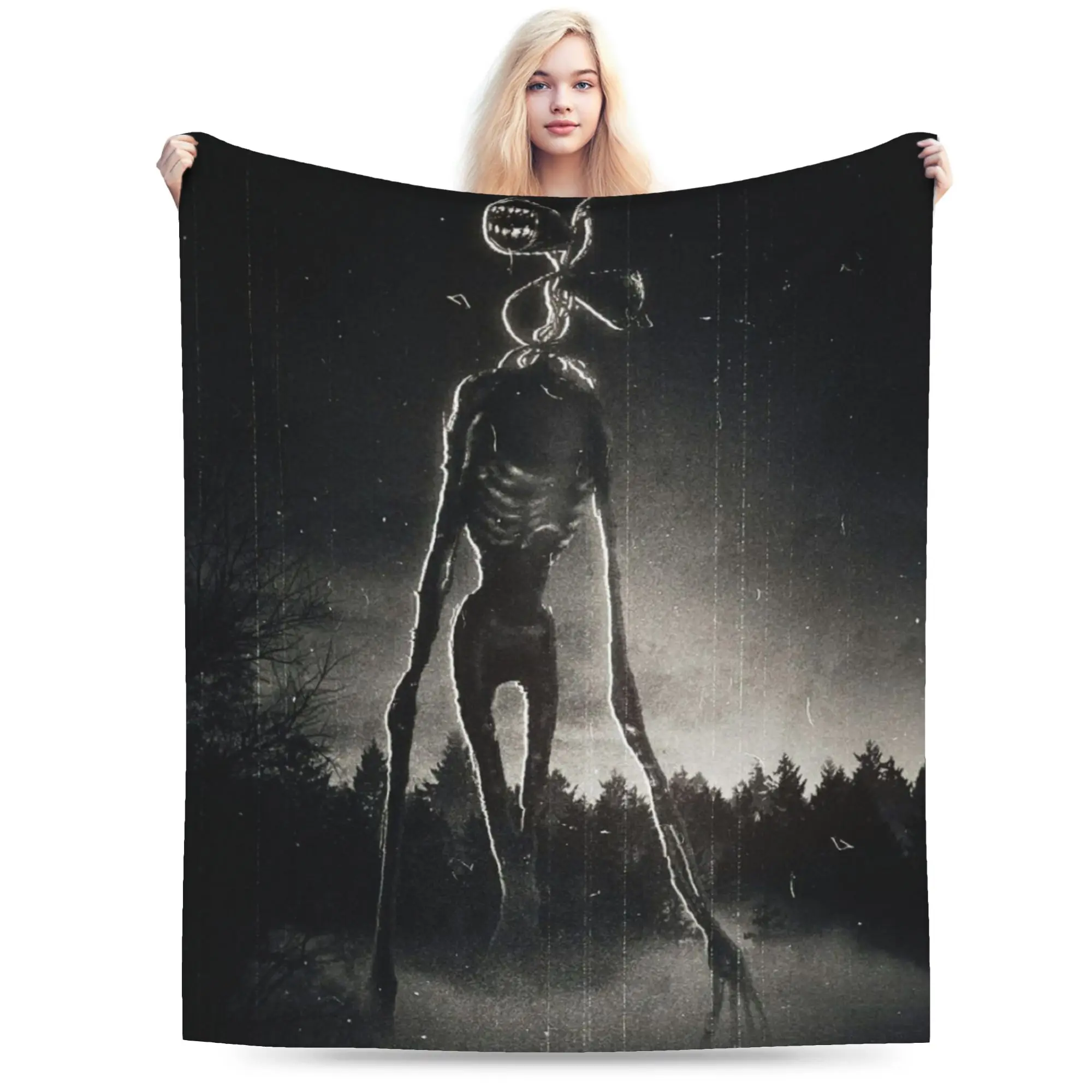 Siren Head In Dark Forest Blankets Super Soft Flannel Comfort Gifts  Throw Blankets Bedding Throws
