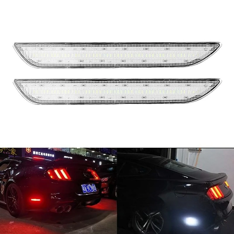 

New 2PCS Rear Bumper Red LED Side Marker Brake Stop Light for 2010-2014 Ford Mustang Base GT Shelby GT500 302AR3Z15A201D