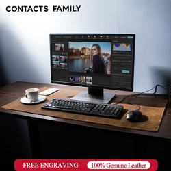 CONTACT'S FAMILY Genuine Leather Large Size Mouse Pad Anti-slip Keyboard Table Cover Mice pads Gamer Deskmat For Laptop Computer