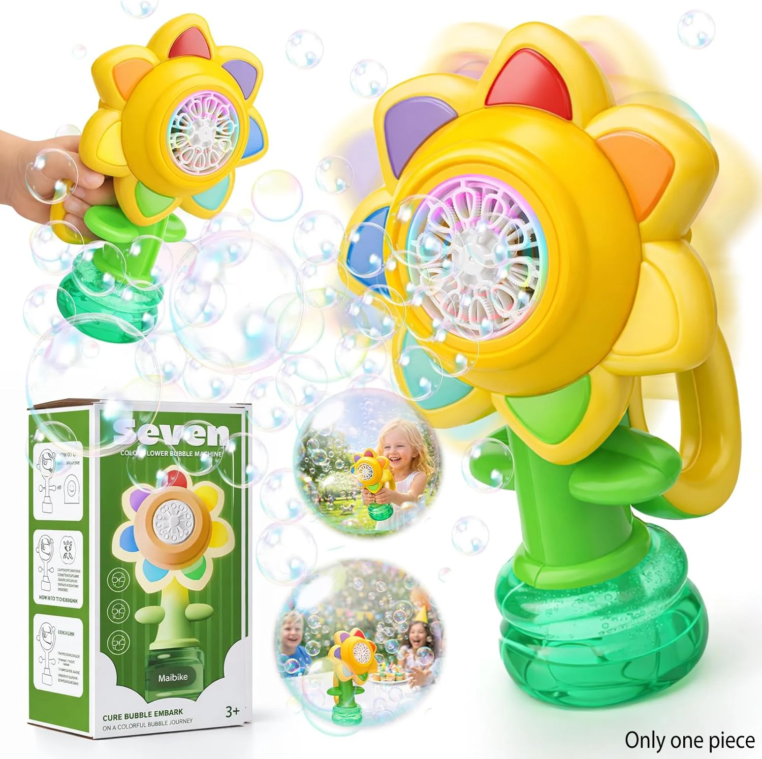 

Automatic Sunflower Sunflower Bubble Machine Dancing Bubble Gun with LED Light Kids Outdoor Travel Camping Fun Toys