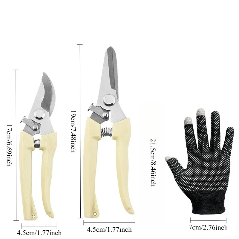 Durable Hedge Shears with Gloves set Professional Grade Garden Pruners for Precise Tree Trimming Flower Grafting and Shrub Care