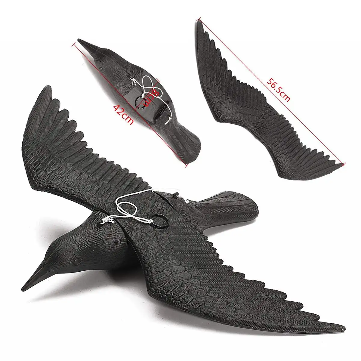 Fake Flying Falcon Hawk Bird Hunting Decoy Deterrent Scarer Garden Hanging Decor Plastic Material Outdoor Garden Yard Home