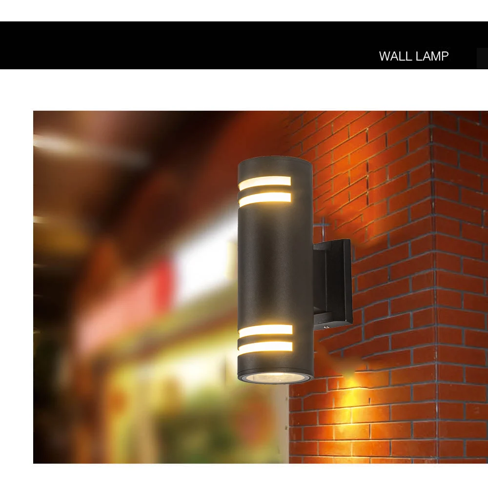 Outdoor wall lamp courtyard light control up and down luminous modern corridor garden standard E26 E27  tube villa lighting