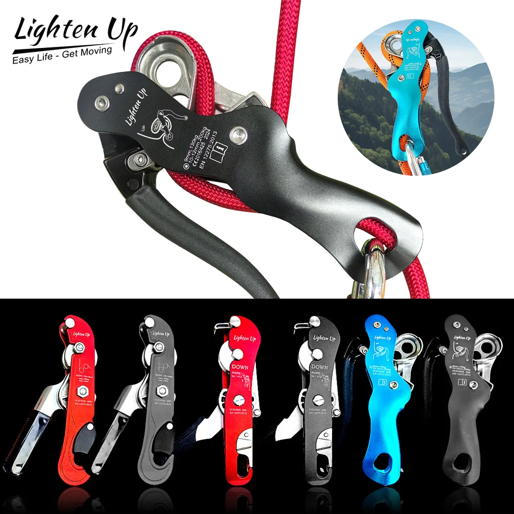 

Professional Climbing Descent device STOP Handle-Control Abseiling Device Rock Downhill Descender Rappelling Three Designs