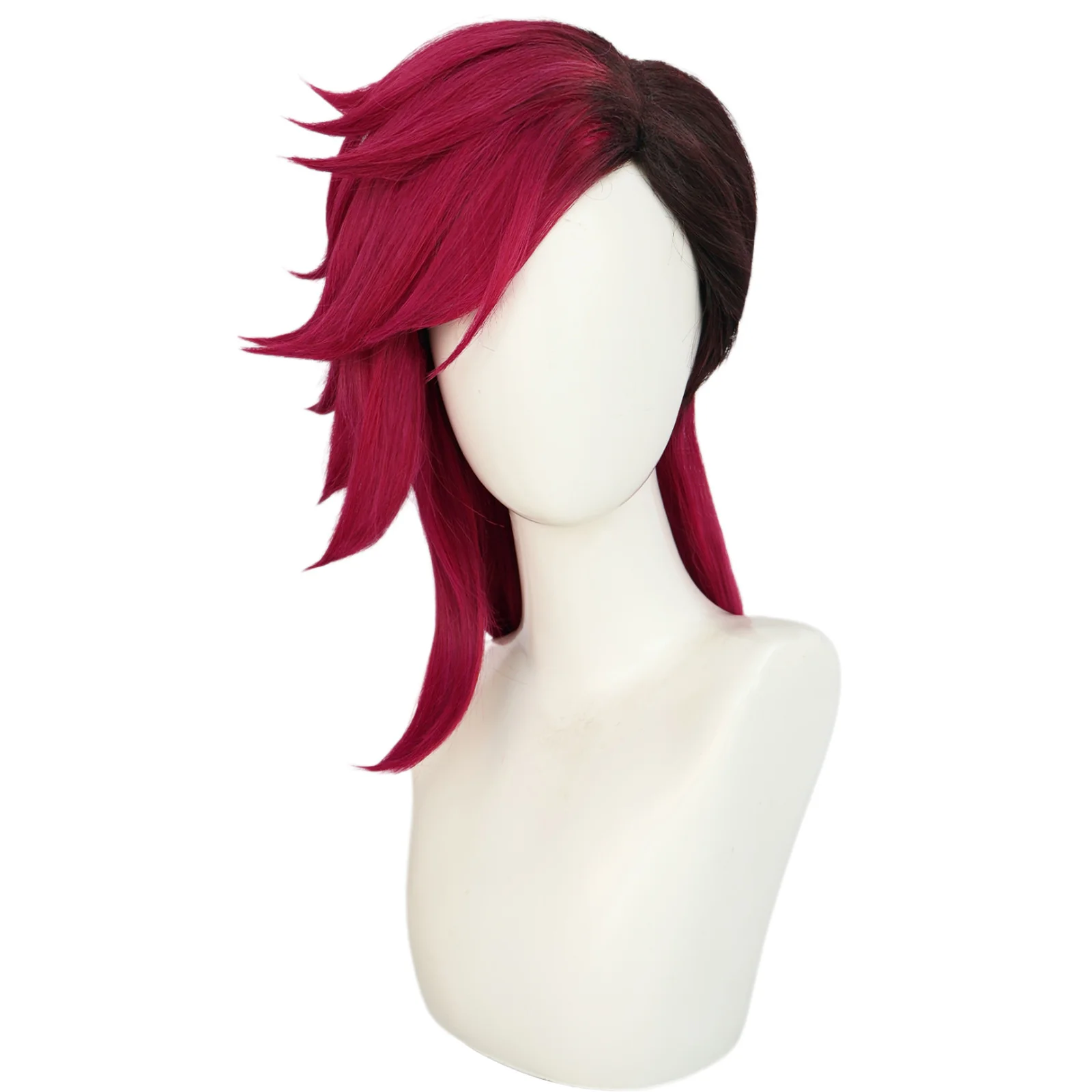 Cartoon Vi Cosplay Wig Men Enforcer Red Black Mixed Color Heat Resistant Synthetic Hair Halloween Carnival Cosplay Party Wig