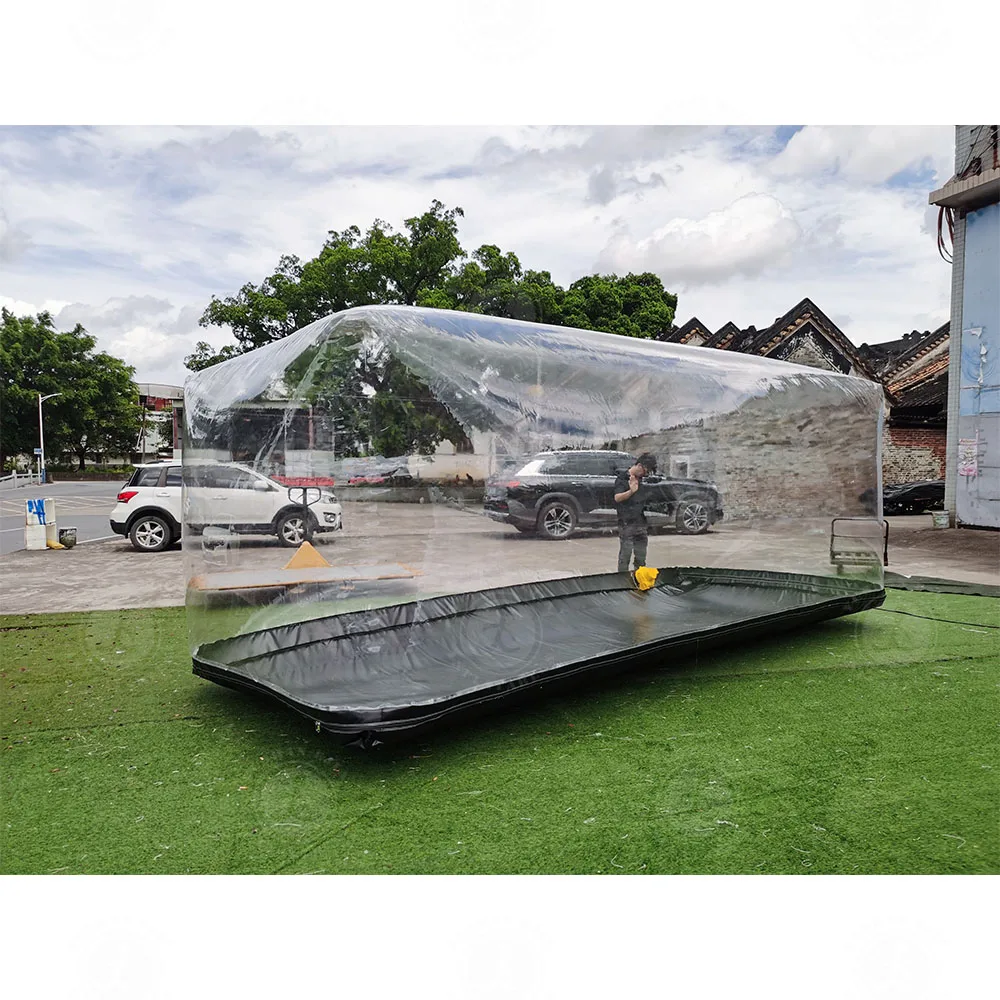 Custom Portable Dust Protection Transparent Clear PVC Car Cover Inflatable Car Garage Shelter Storage Bubble Tent
