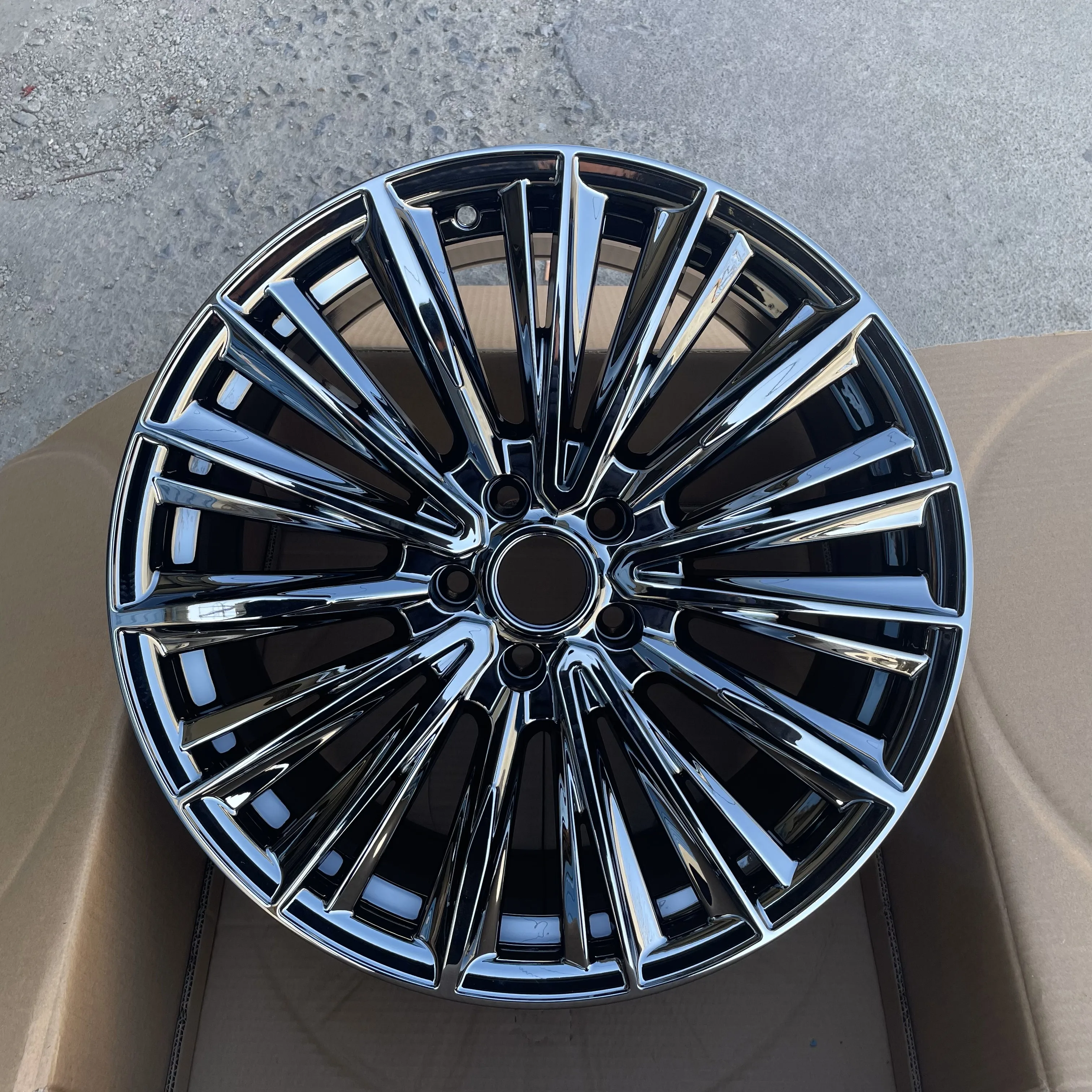 17-19 Inch Hyper Black Concave Multi Spoke Flow Form Aluminum Alloy Passenger Car Wheels Universal Rims