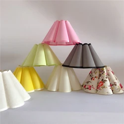 Petal Folding Fabric Lampshade Table Lamp Accessories Vintage Flower Lampshades Hotel Bedroom E27 Pink Lamp Shade Desk Lights