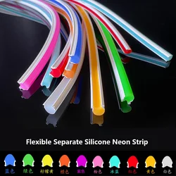 Flexibele Aparte Siliconen Neon Strip Silicagel Diffuser Kanaal Waterdicht Diy S Vorm Buigbare Bord Band Strip Licht Dc 12V