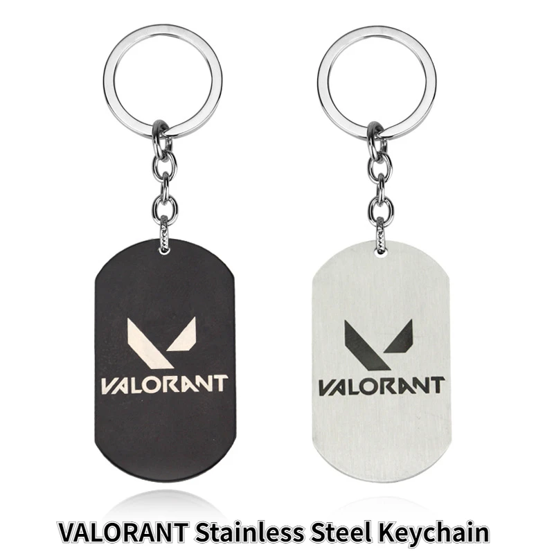 VALORANT Keychain Game Key Rings Badge Stainless Steel Pendant Car Keyrings Key Holder Dog Tag PS4 Xbox PC Gaming Keyfob Gift