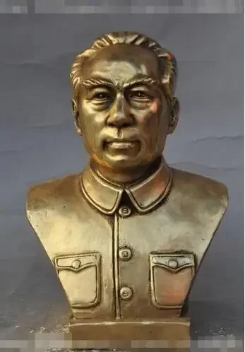 chinese brass Revolutionaries Strategist Diplomat Premier Zhou Enlai Bust statue