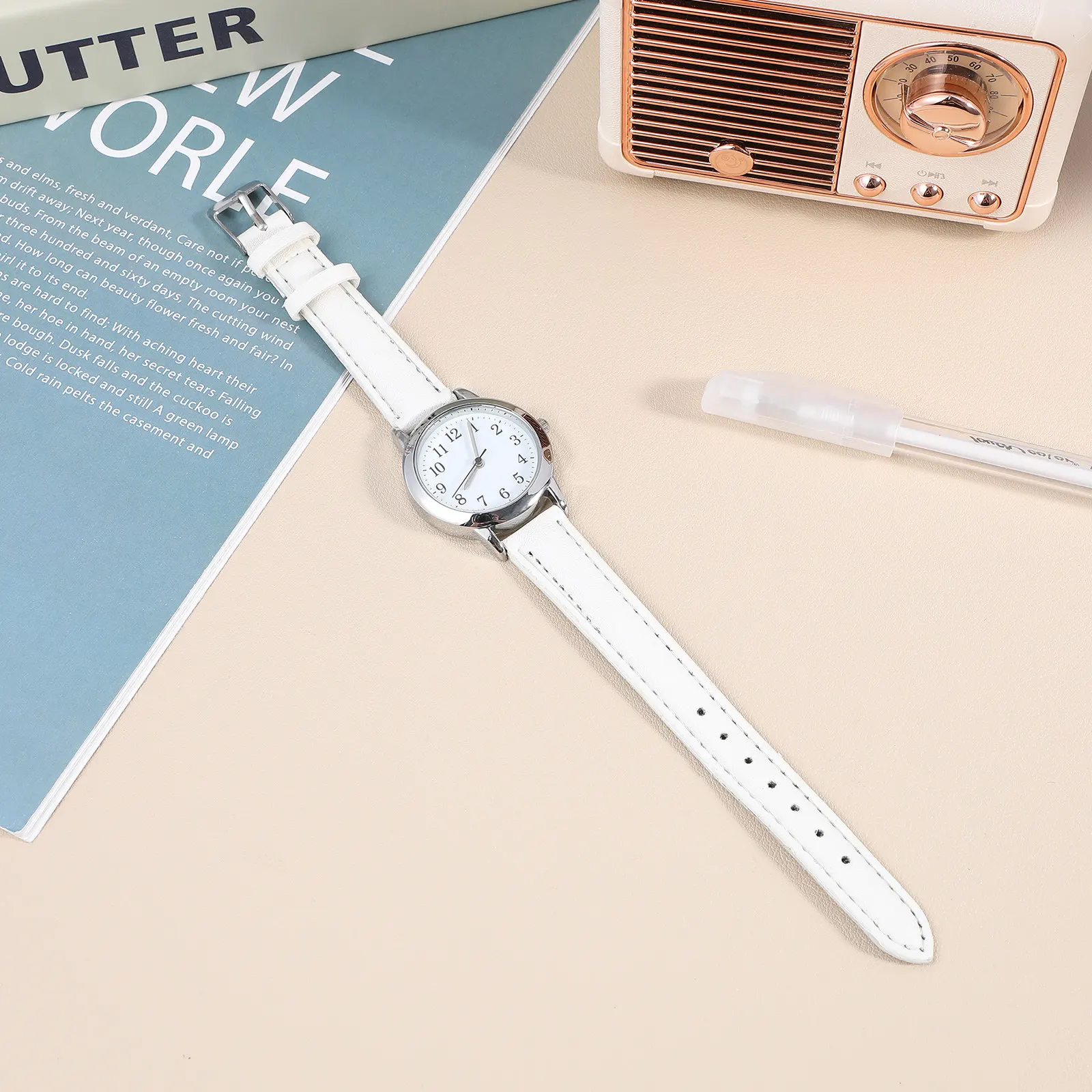 Waterproof PU Strap Watch Women Casual Wristwatch Fashion Quartz Lady Watch Elegant Minimalist Style Nurse Watches Women