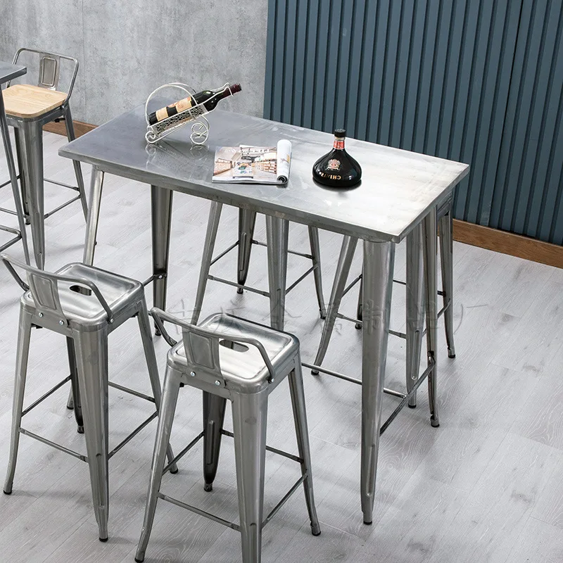 Iron Bar Table Cafe Metal Wall Steel Balcony Outdoor Tall  Simple