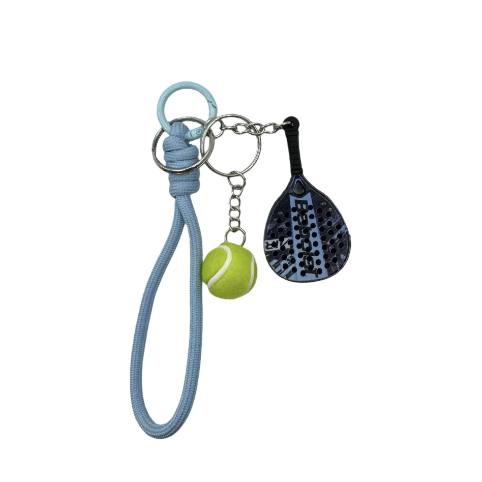 Cute Tennis Racket Keychain Design,Fashionable Nylon Tennis Hanging Accessory,Easy to Carry,Ideal Gift for Tennis Enthusiasts
