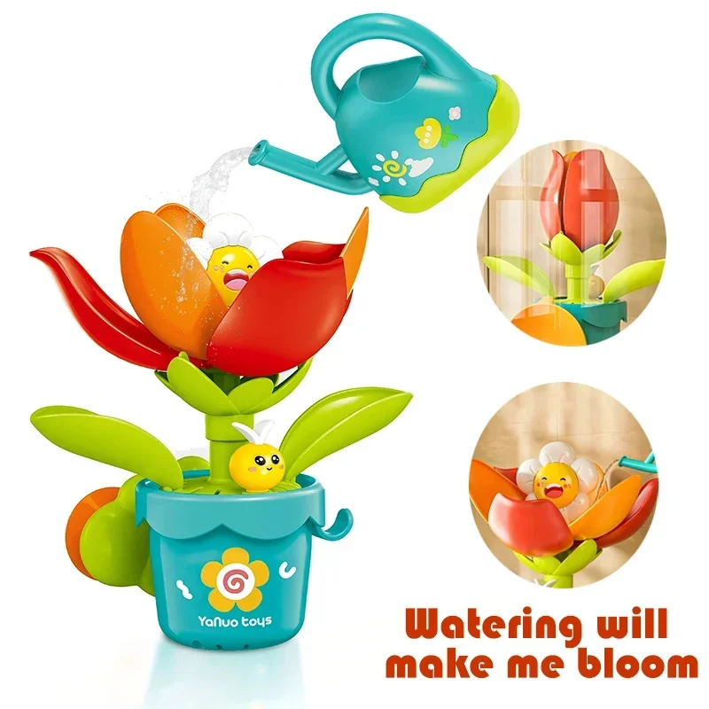 Baby Bad Spielzeug Sonne Blume Treffen Wasser Blüte Dusche Spielzeug Sonnenblume Badezimmer Dusche Spray Wasser Badezimmer Saugnapf Sommer Spielzeug