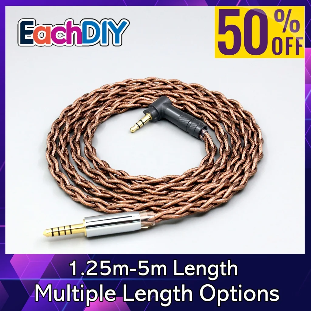 

99% 24k Gold 7n Pure Silver Graphene Shield Earphone Cable For Fostex T50RP Mk3 T40RP Mk2 T20RP Mk2 Dekoni Audio LN008565