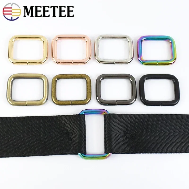 10/20/50Pcs Meetee 25mm Rectangle Metal Buckle Bag Strap Clips Belt Webbing Garment Adjust Clasp Hook DIY Hardware Accessories