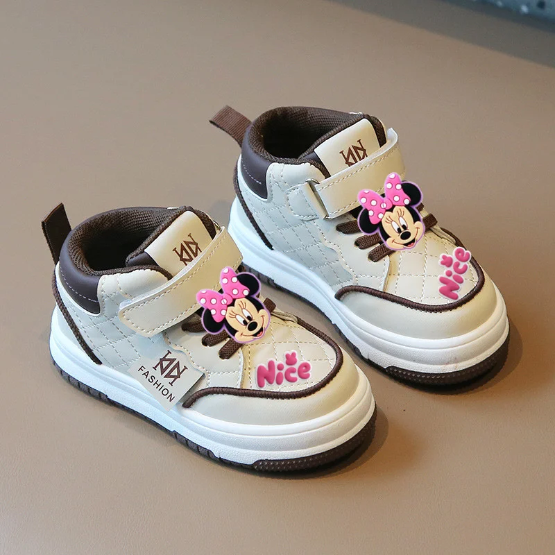 

Детская обувь для досок Disney, милые кроссовки для девочек с героями мультфильмов, новая повседневная обувь на весну и осень, нескользящая мягкая подошва для мальчиков с Микки Маусом