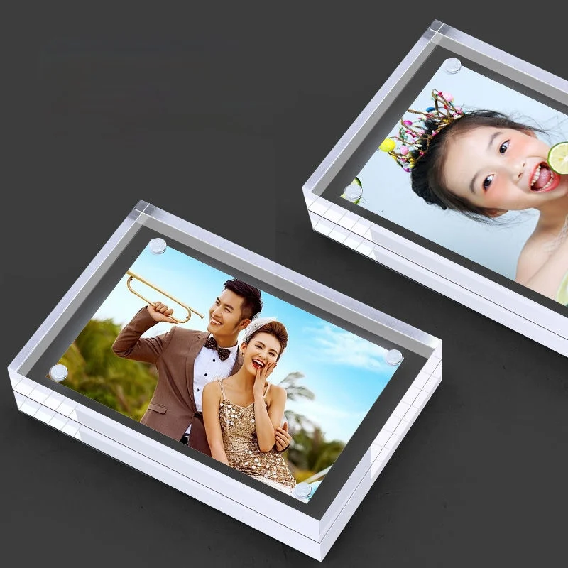 A6 100x150mm Frameless Baby Picture Photo Poster Frame Menu Price Label Paper Holder Magnetic Acrylic Sign Holder Display Stand