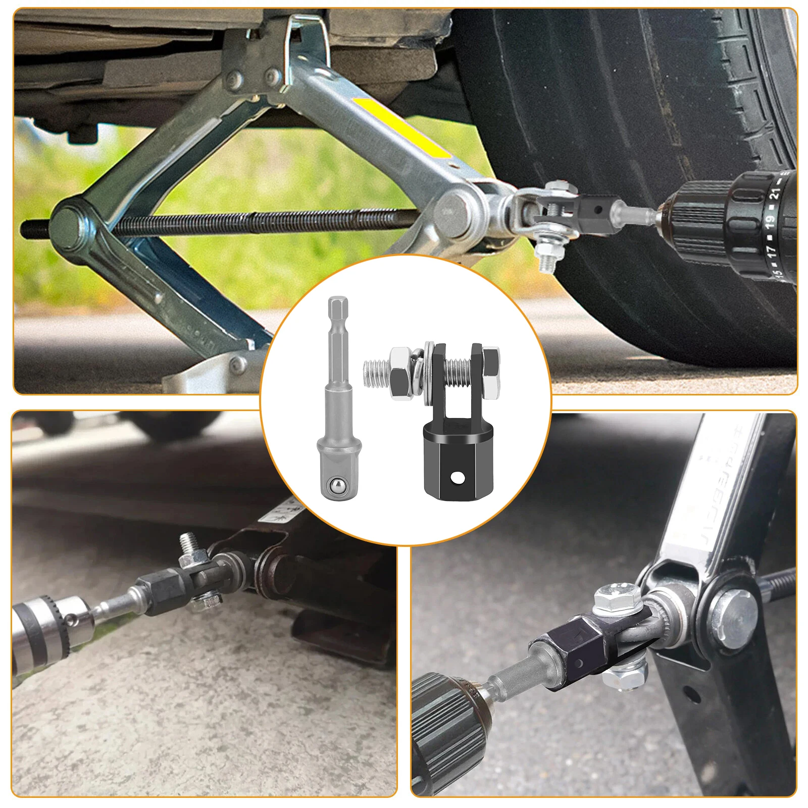 

1/2 Inch Car Scissor Jack Adapter Chrome Vanadium Steel Drive Impact Wrench Tool Car Jacks Lifting Equipment Car Accessories