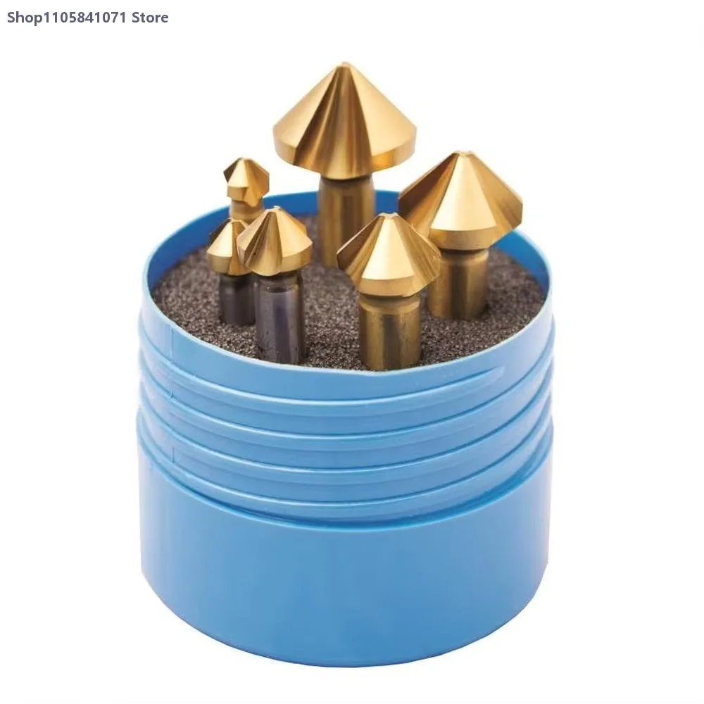90 Degree HSS Countersink Drill Bit Set DIN 335 C Chamfering Deburring Tool for Metal Wood Plastic Hole Countersinking