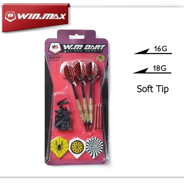 WINMAX With Accessories Cheap & Good Quality Steel Dart Barrels Soft Tip Darts Set for Electrical & Plastic Dartboard