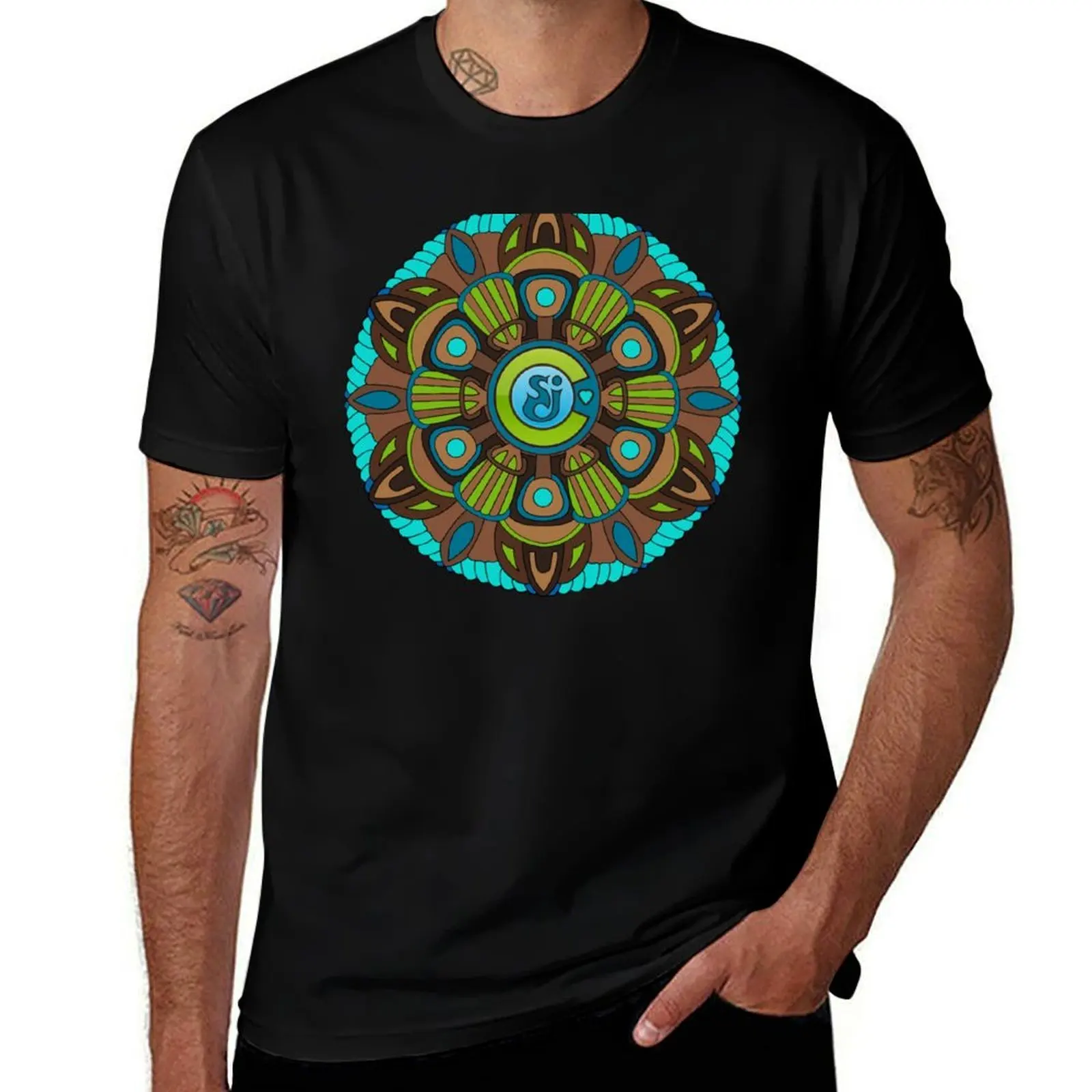 String Cheese Incident Colorado Love Flower of Life Sacred Geometry Mandala T-Shirt Modern Style Print T-Shirt