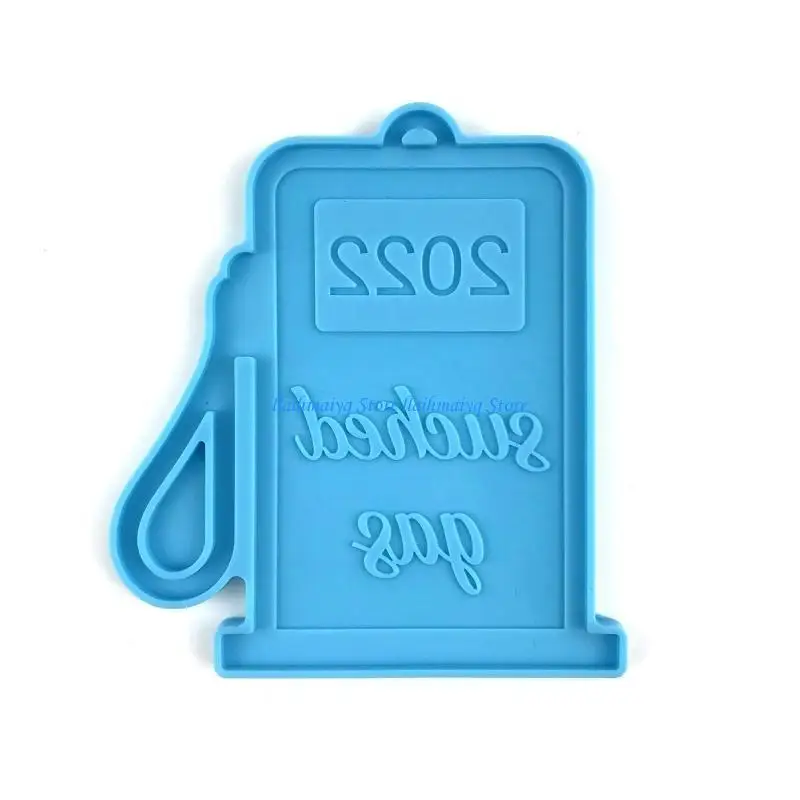 

573B Resin Casting Silicone Mold Gas Station Keychain Pendant Jewelry Mould DIY