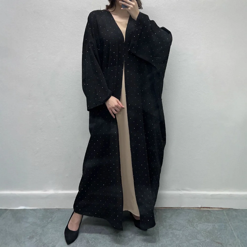 

Абая, украшенная стразами, открытая передняя часть, Абая, вдохновленная стразами, стильная длинная Абая, скромный, элегантный, легкий кафтан