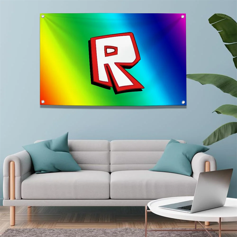 R-Roblox Anime Flag Pole Txt for You Halloween Decoration Custom Flags of the World House Decor Accessories Pirate Colo Colo Blm