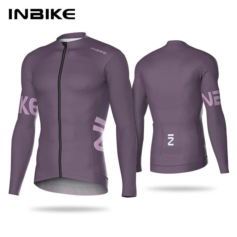 INBIKE Cycling Jersey Long Sleeve Men's Top Breathable Cycling Jersey Quick Dry Road Cycling Jersey with Three Pockets