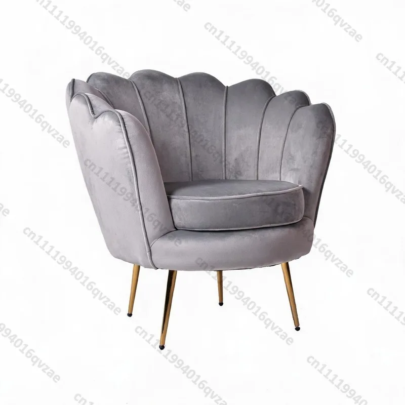 Custom Modern Casual Velvet Floral Pattern Armchair