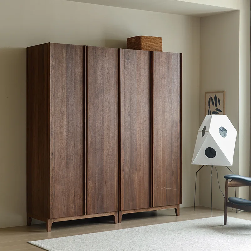 Black Walnut Solid Wood Combination Bedroom Furniture Clothes and Hats Locker