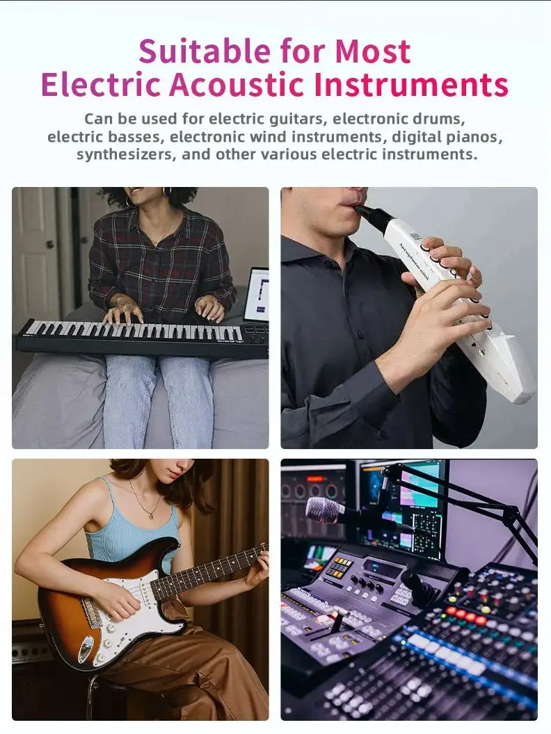 JAMJUM WS-3 Draadloos Gitaarsysteem (Zender & Ontvanger) - Universeel voor elektronische muziekinstrumenten - afbeelding 2