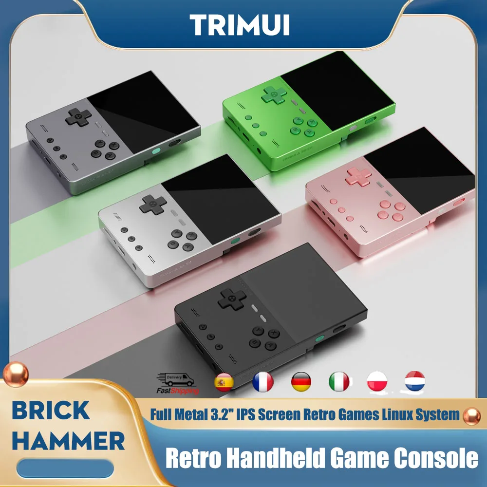 TRIMUI Brick Hammer Console de jeu portable CNC entièrement en métal 3.2 ''écran IPS jeux rétro système Linux lecteur de jeu vidéo