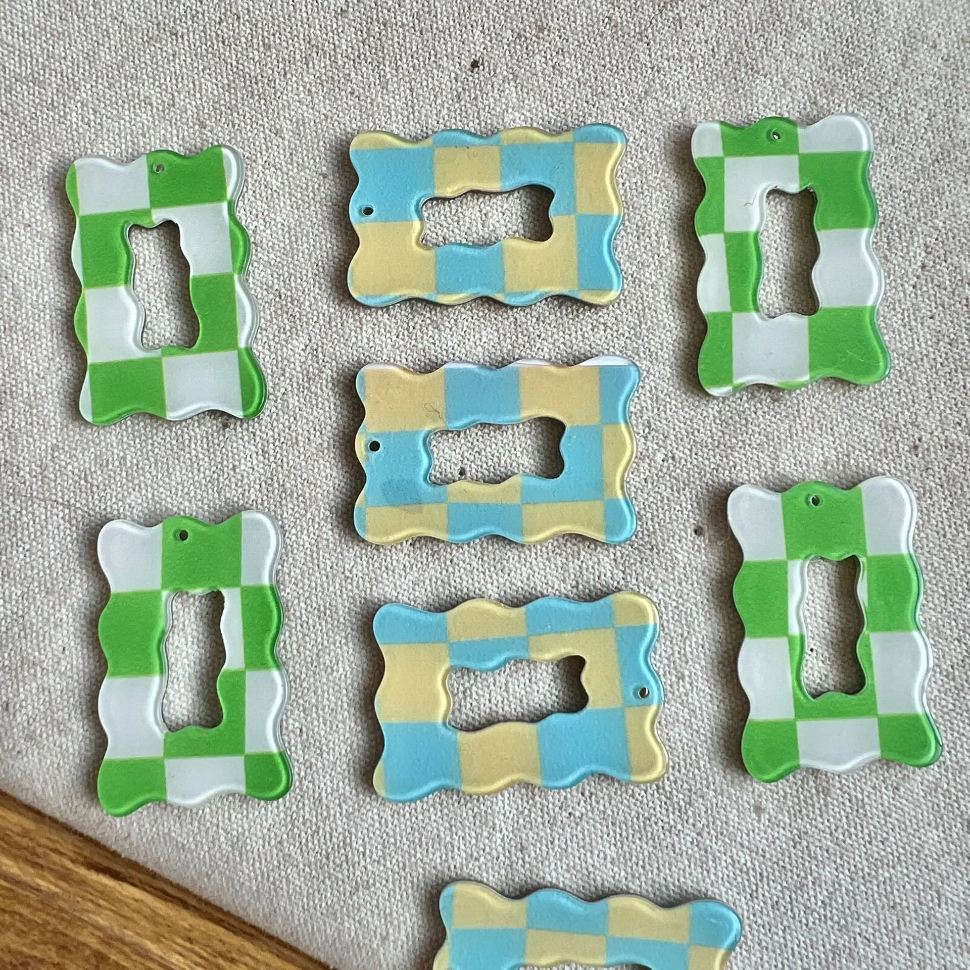 

10 шт. акриловых подвесок-шармов ручной работы в форме сетки, полые, для ожерелий и серег, соединители для изготовления украшений своими руками