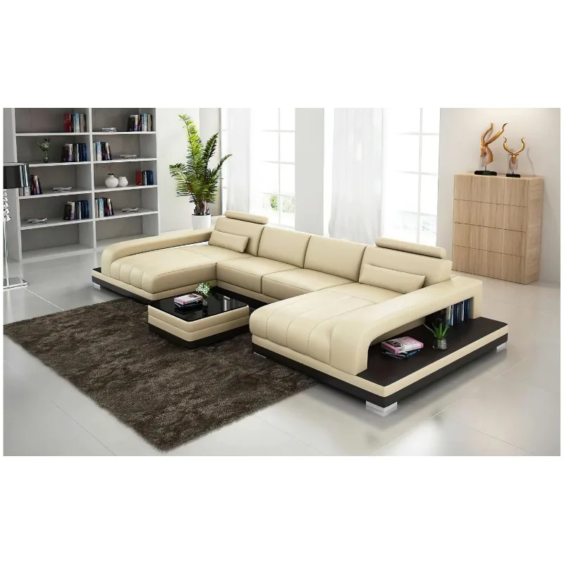 Left and right concubine sofa first layer cowhide simple modern living room Italian light luxury multi-color